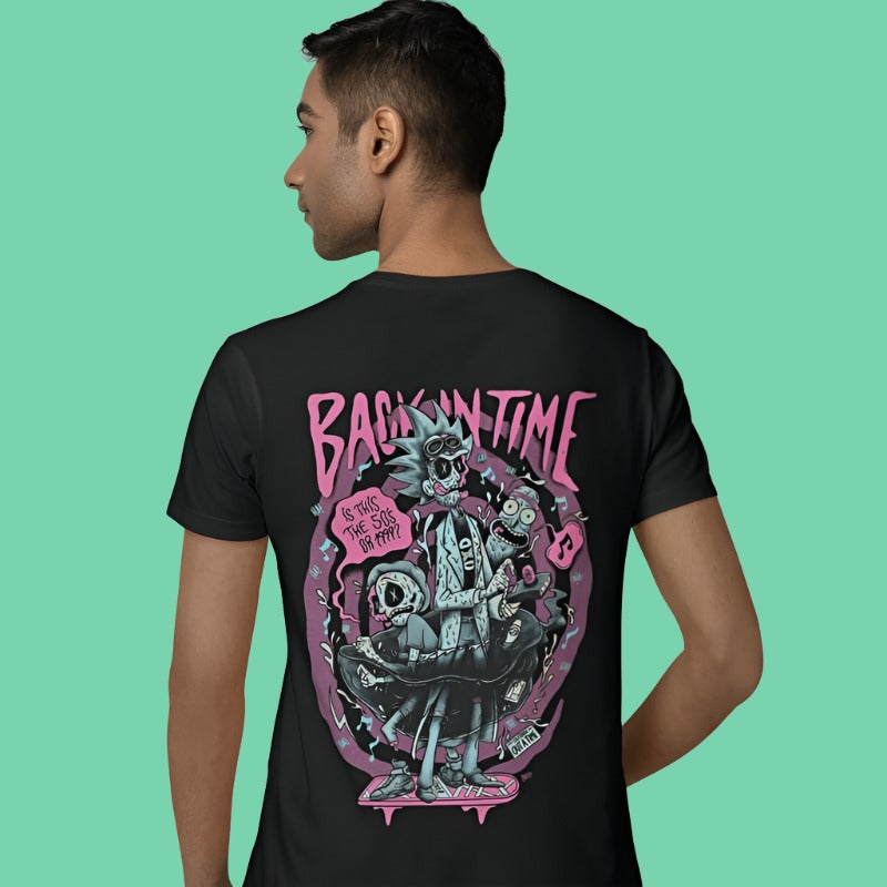 back in time graphic tshirt