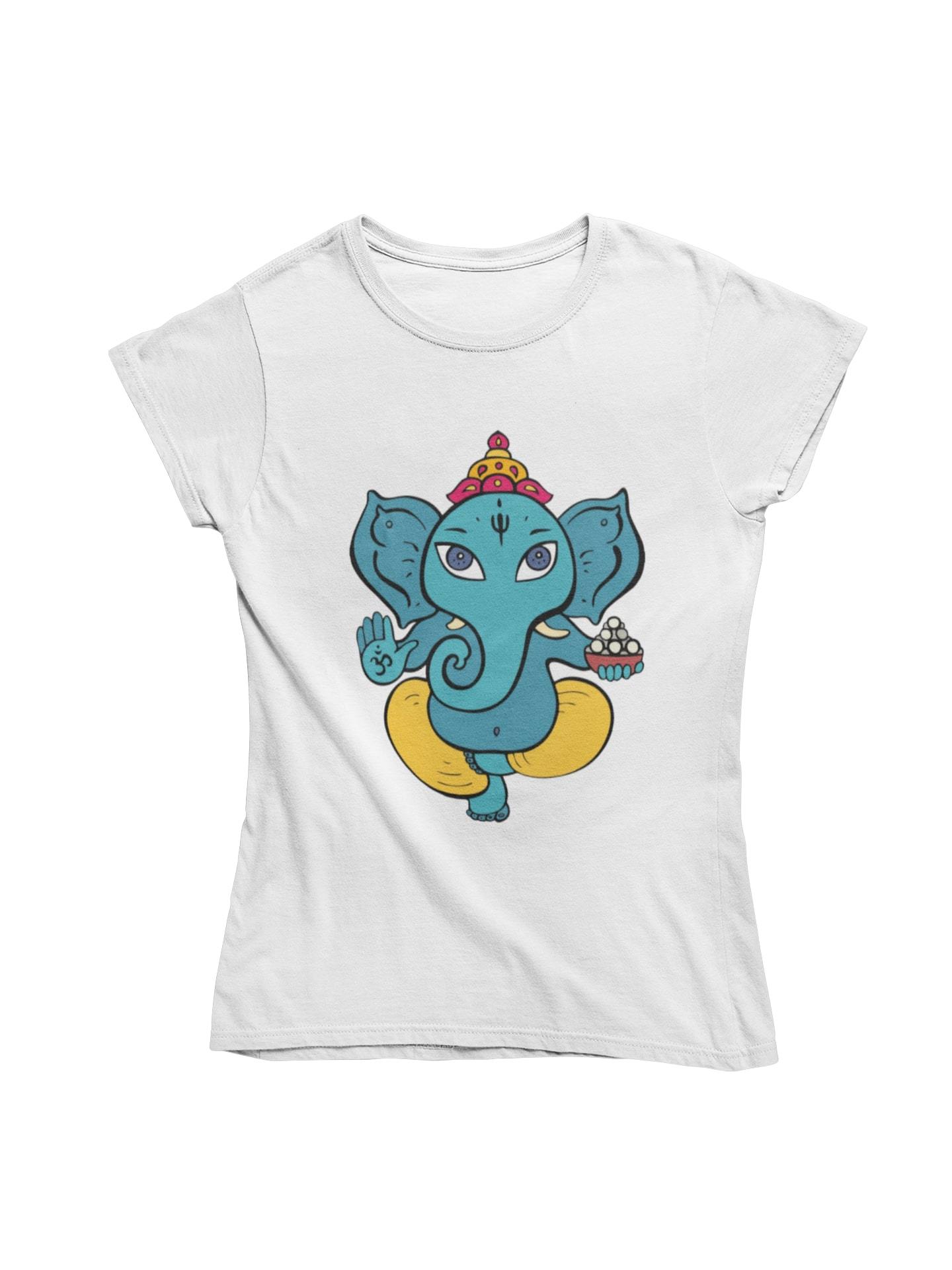 thelegalgang,Boho Style Ganesha Art T-Shirt,WOMEN.