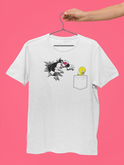 Tweety Hiding in Pocket Tee - Insane Tees