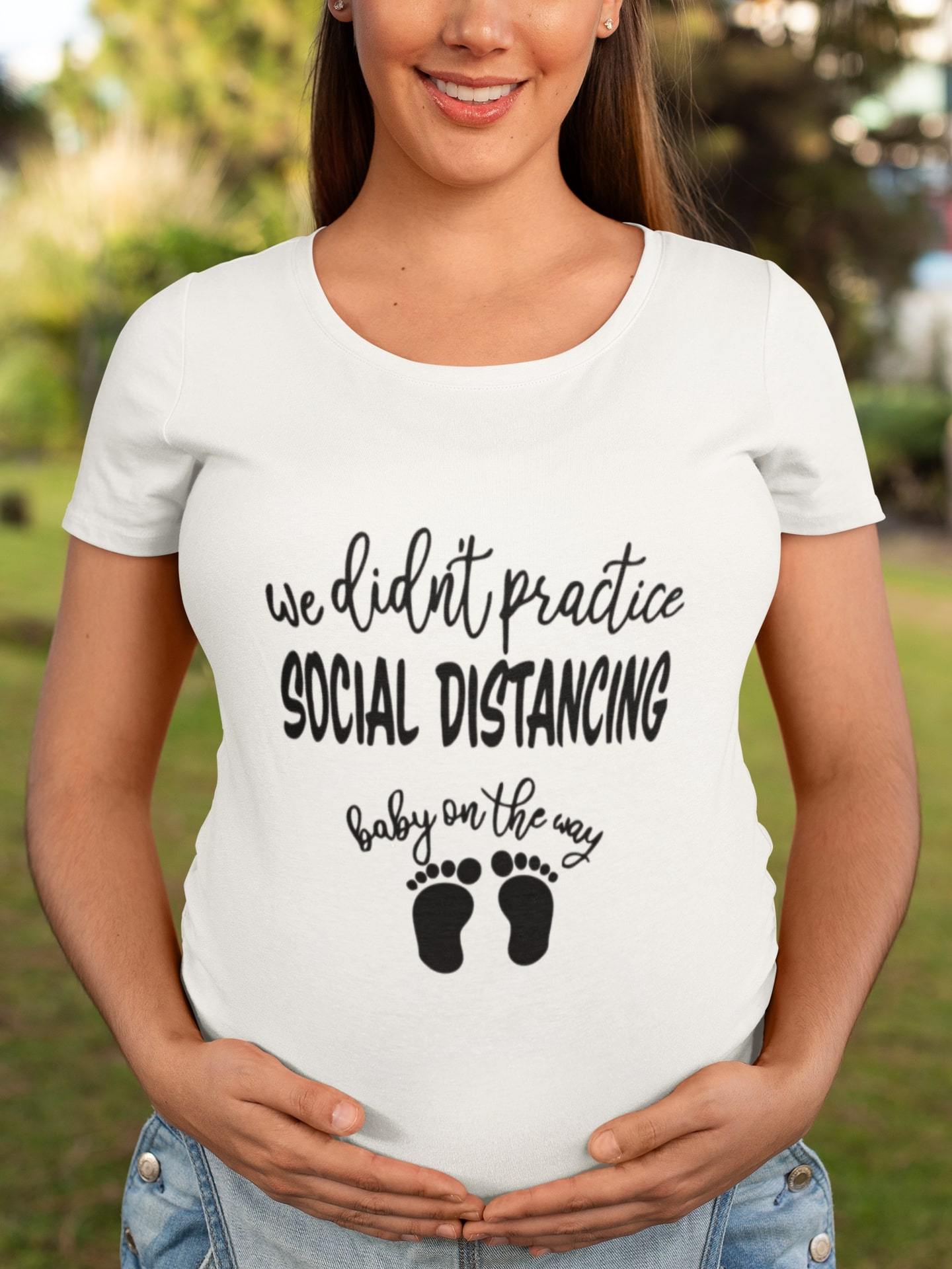 thelegalgang,No Social Distance Graphic Maternity T shirt,WOMEN.
